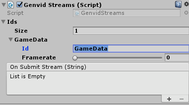 Streams with Id and Framerate set