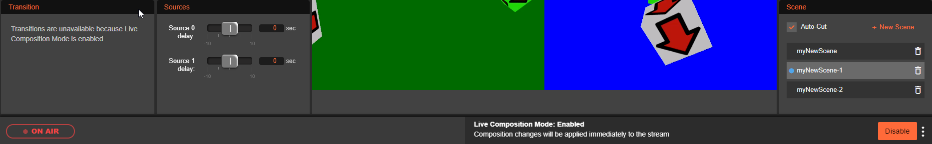 Live composition enabled