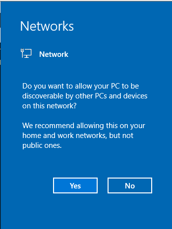 Windows Networks Dialog