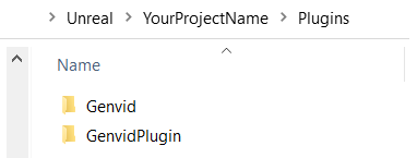 The Plugins folder contents.