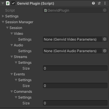 A GenvidPlugin object with session sub-section commands.