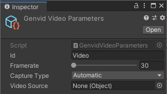 A Genvid Video Parameters Asset.