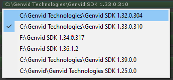 The Genvid SDK Dropdown.