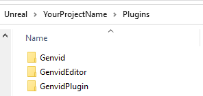 The Plugins folder contents.